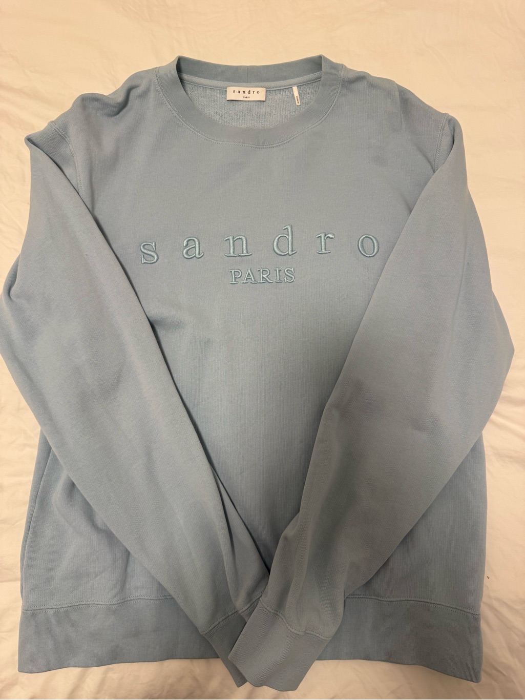 Sandro Paris Men’s Light Blue Logo Sweatshirt